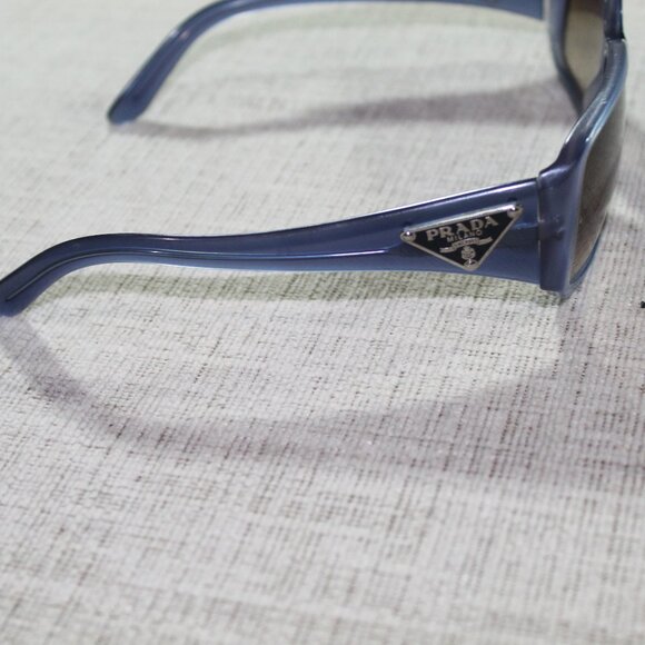 Prada Milano Top Gradient SPR 16L 57[]15 Translucent Blue Frames with Brown Lens - Picture 6 of 8